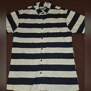 Jack DMD Striped Shirt In Navy Blue And White Size XLT Vintage